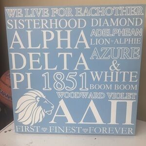 Azure & White Alpha Delta Pi Wall Art